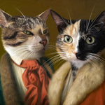 In guter Gesellschaft - Porträt von zwei Haustieren in feinem Zwirn