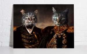 Die Generäle - Porträt von zwei Haustieren in Uniform